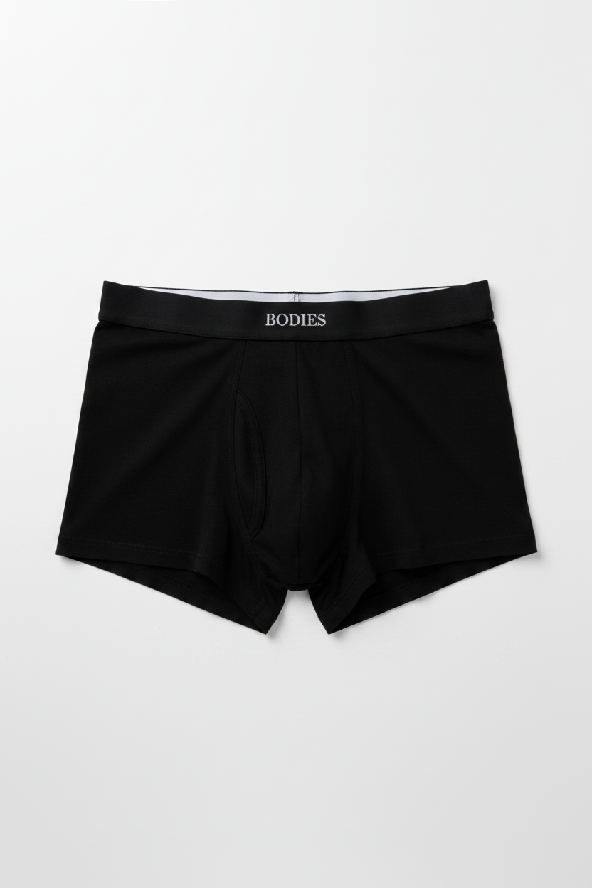 BODIES Brief black waistband white logo front view