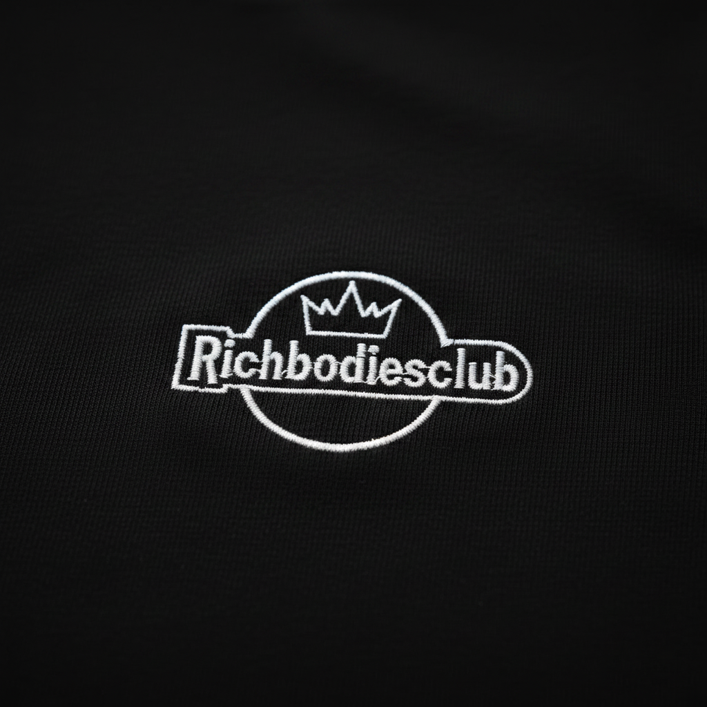 Richbodiesclub Cropped Tee Black - Logo Close Up