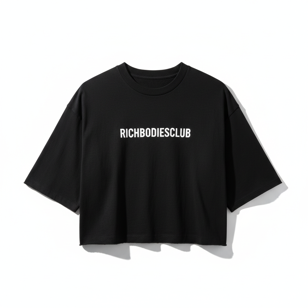Richbodiesclub Cropped Tee — Black