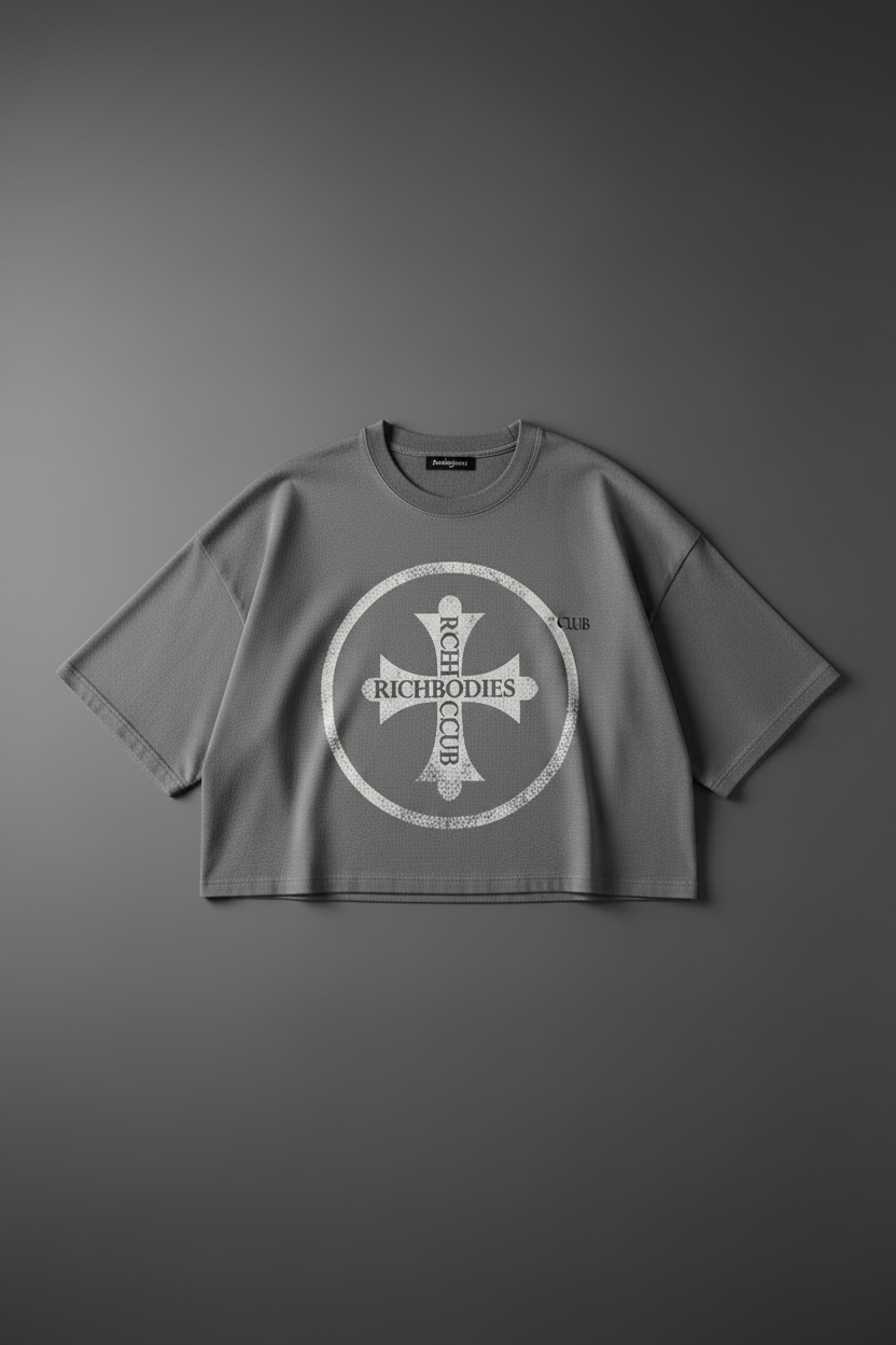 Richbodiesclub Grey Tee - RICHBODIES CLUB Cross